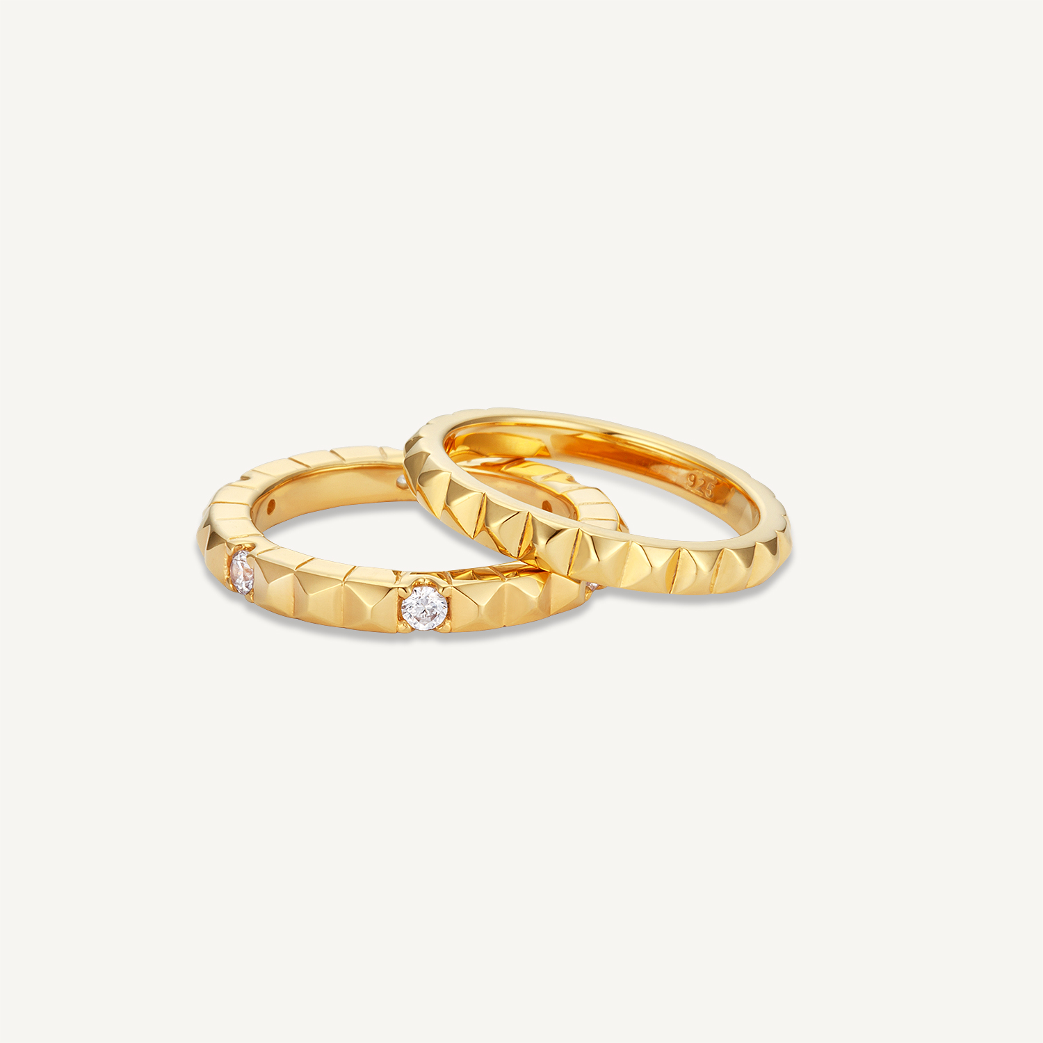Ambition Ring (with stone) (W/Y) 앰비션 스톤 반지
