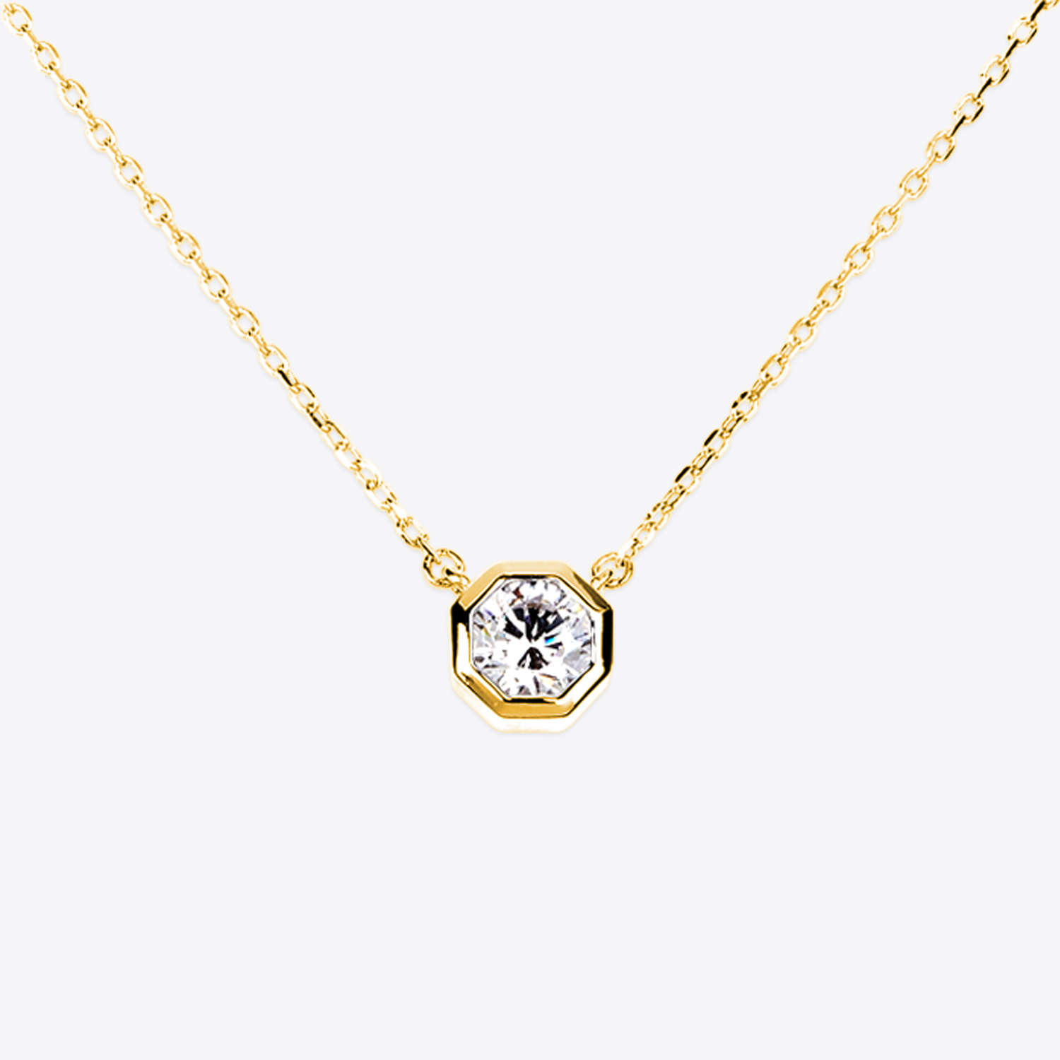 Octagon  Stud Necklace (W/Y) 옥타곤 스터드 목걸이
