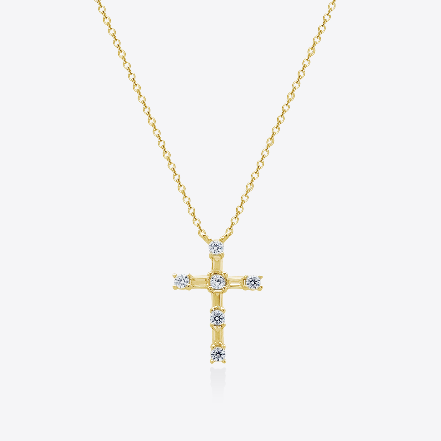 Baguette Corss Necklace (W/Y) 바게트 크로스 목걸이