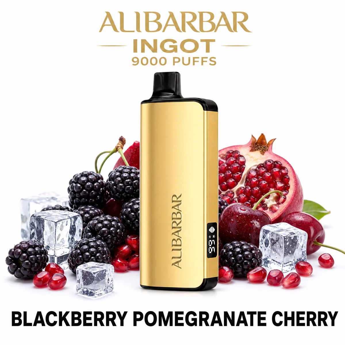 Blackberry Pomegranate Cherry ALIBARBAR Ingot 9000 Puffs