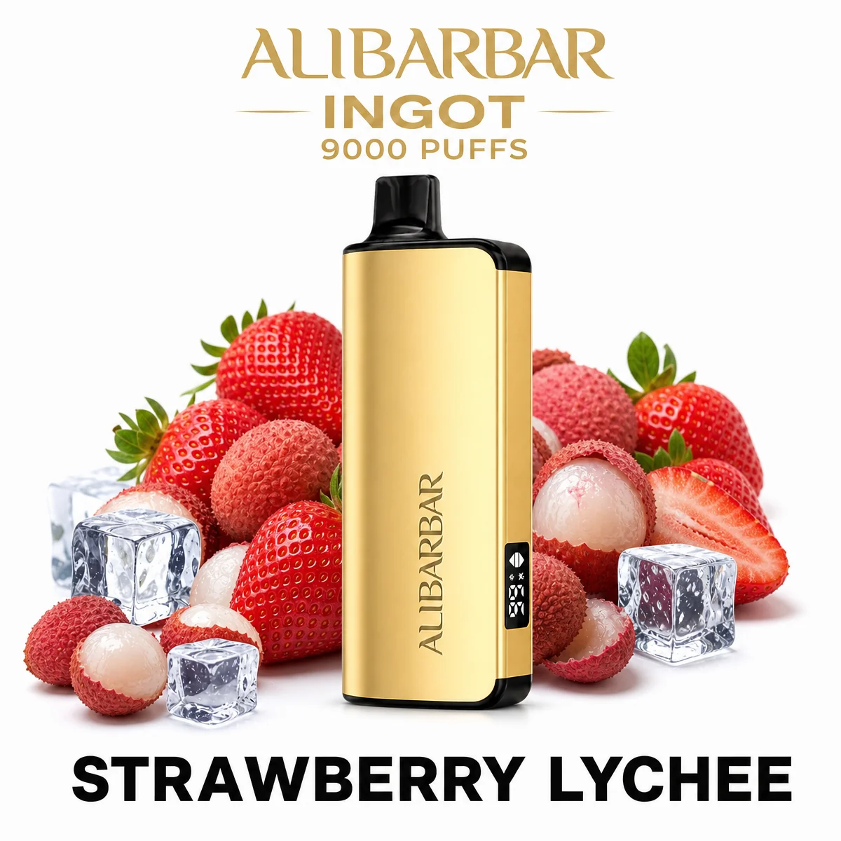 Strawberry Lychee ALIBARBAR Ingot 9000 Puffs
