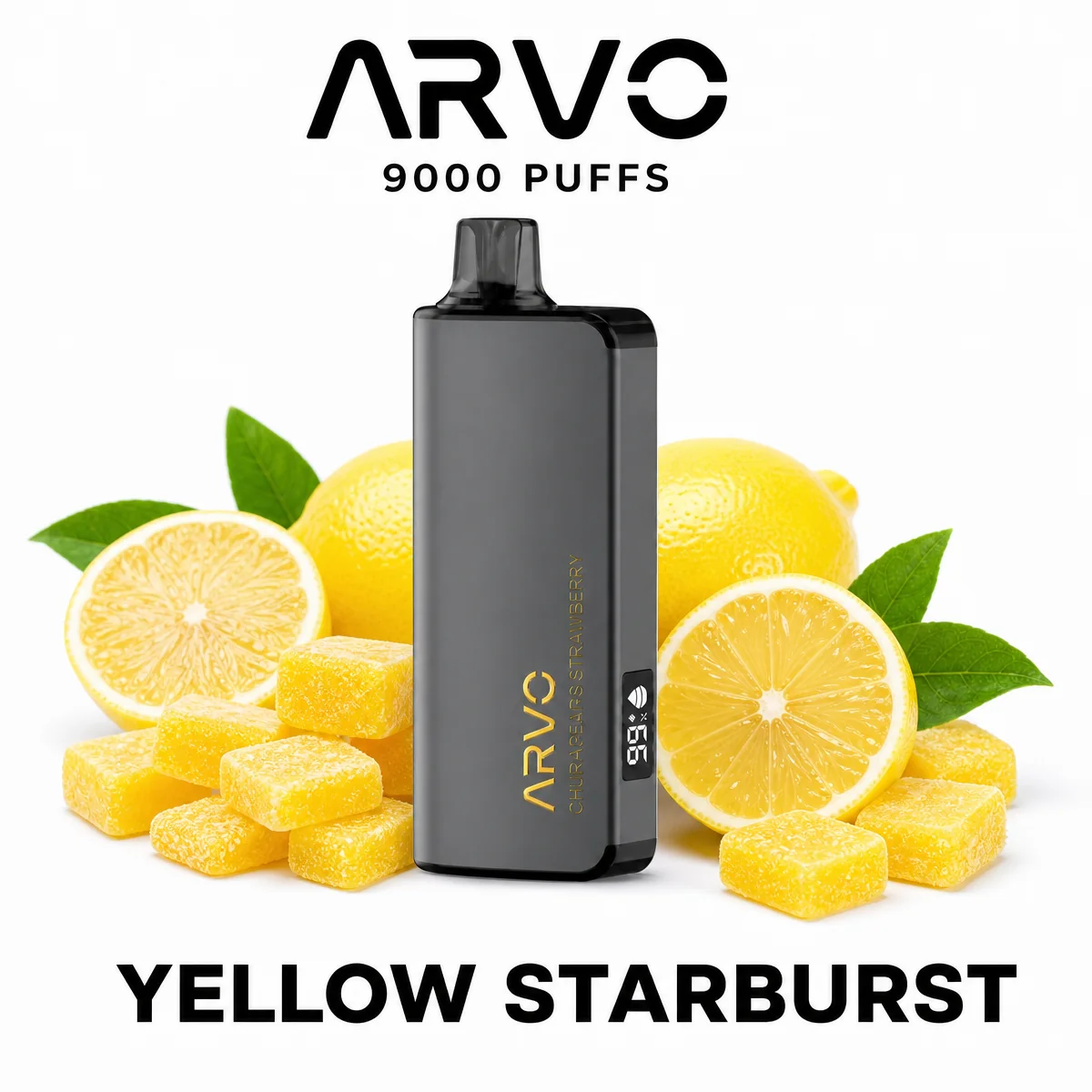 Yellow Starburst ARVO 9000 Puffs