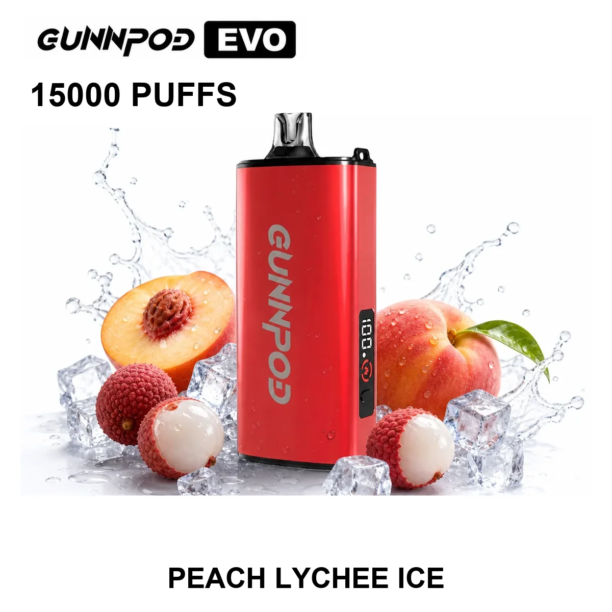 Peach Lychee Ice Gunnpod EVO 15000 Puffs