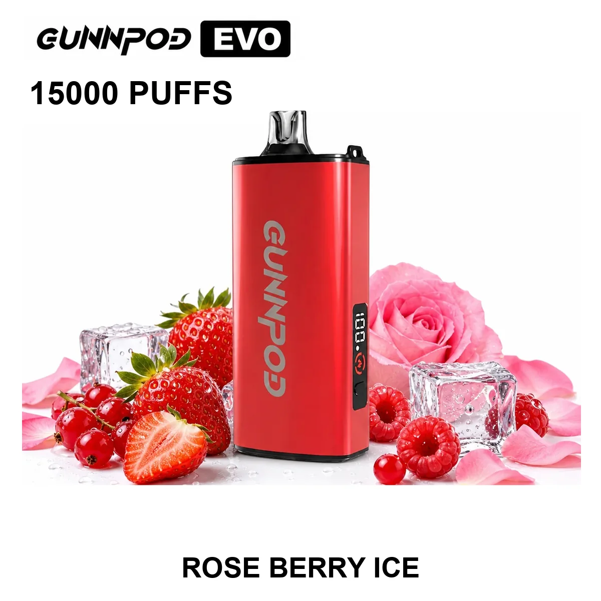Rose Berry Ice Gunnpod EVO 15000 Puffs