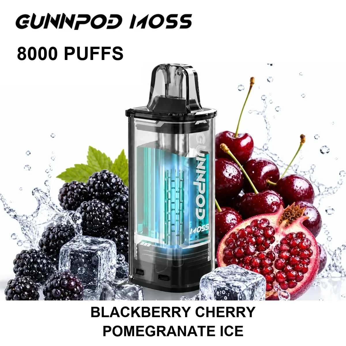 Blackberry Cherry Pomegranate Ice Gunnpod Moss Pod 8000 Puffs