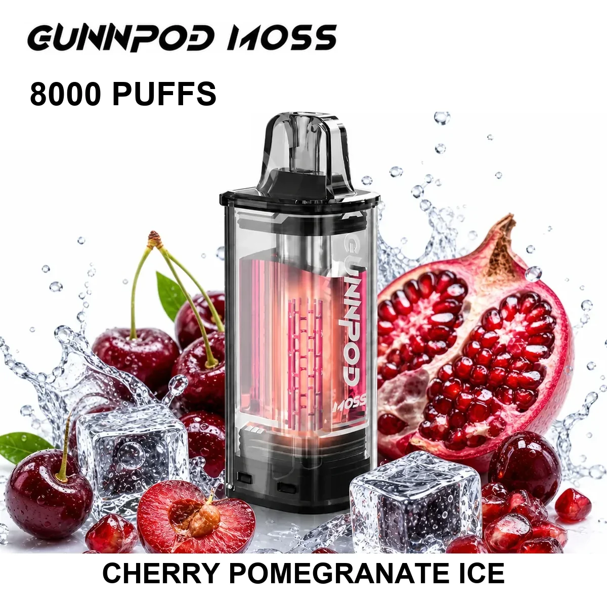 Cherry Pomegranate Ice Gunnpod Moss Pod 8000 Puffs