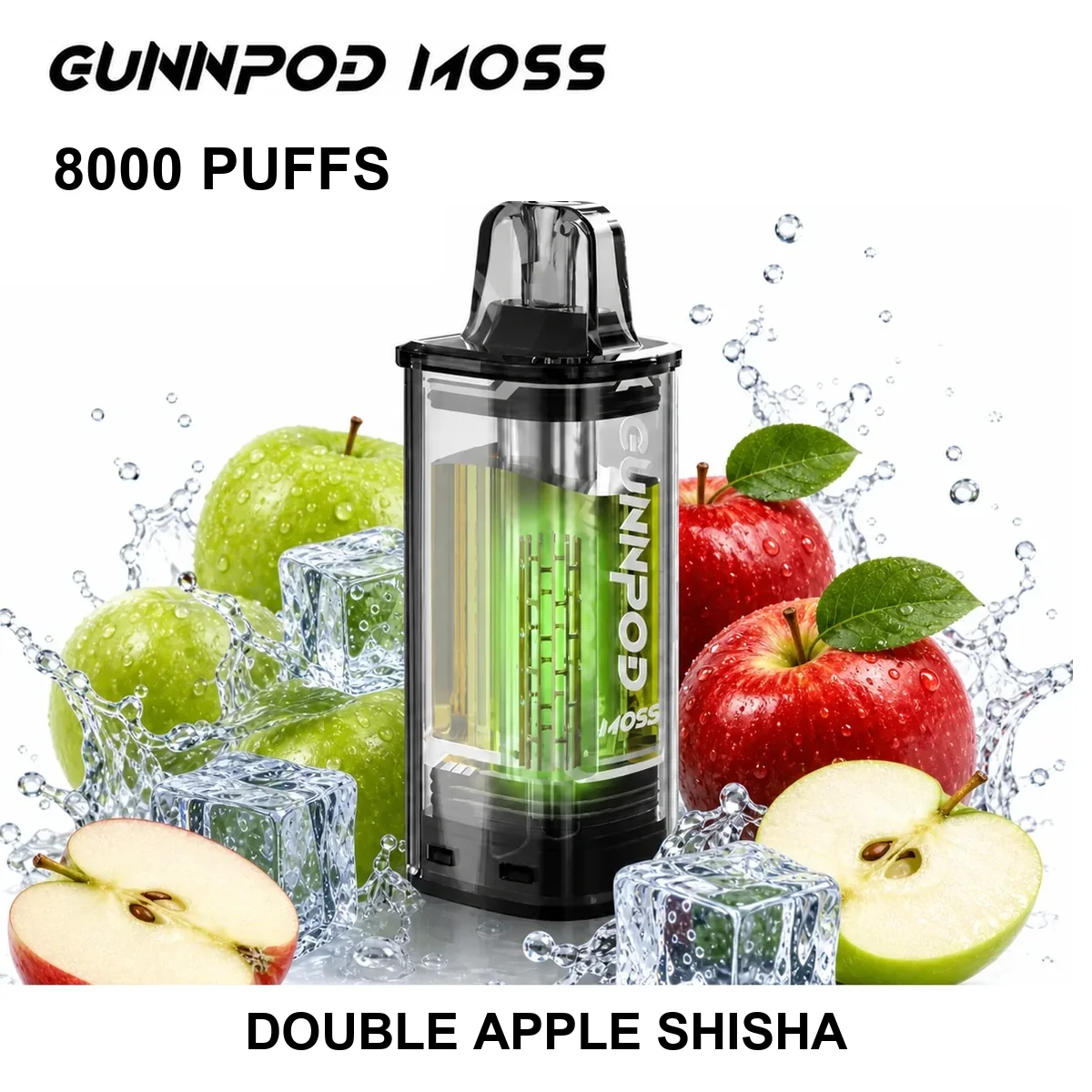Double Apple Shisha Gunnpod Moss Pod 8000 Puffs