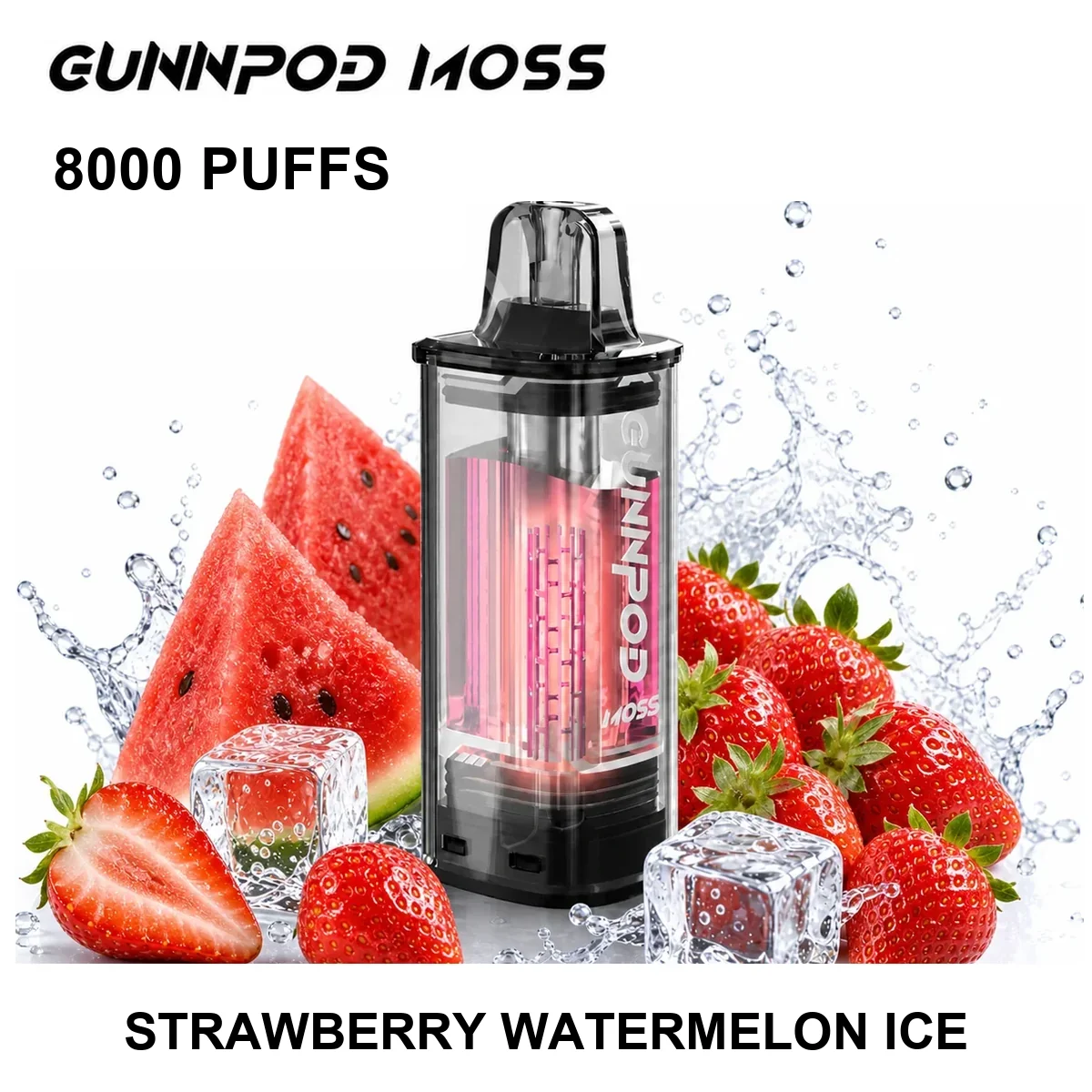 Strawberry Watermelon Ice Gunnpod Moss Pod 8000 Puffs