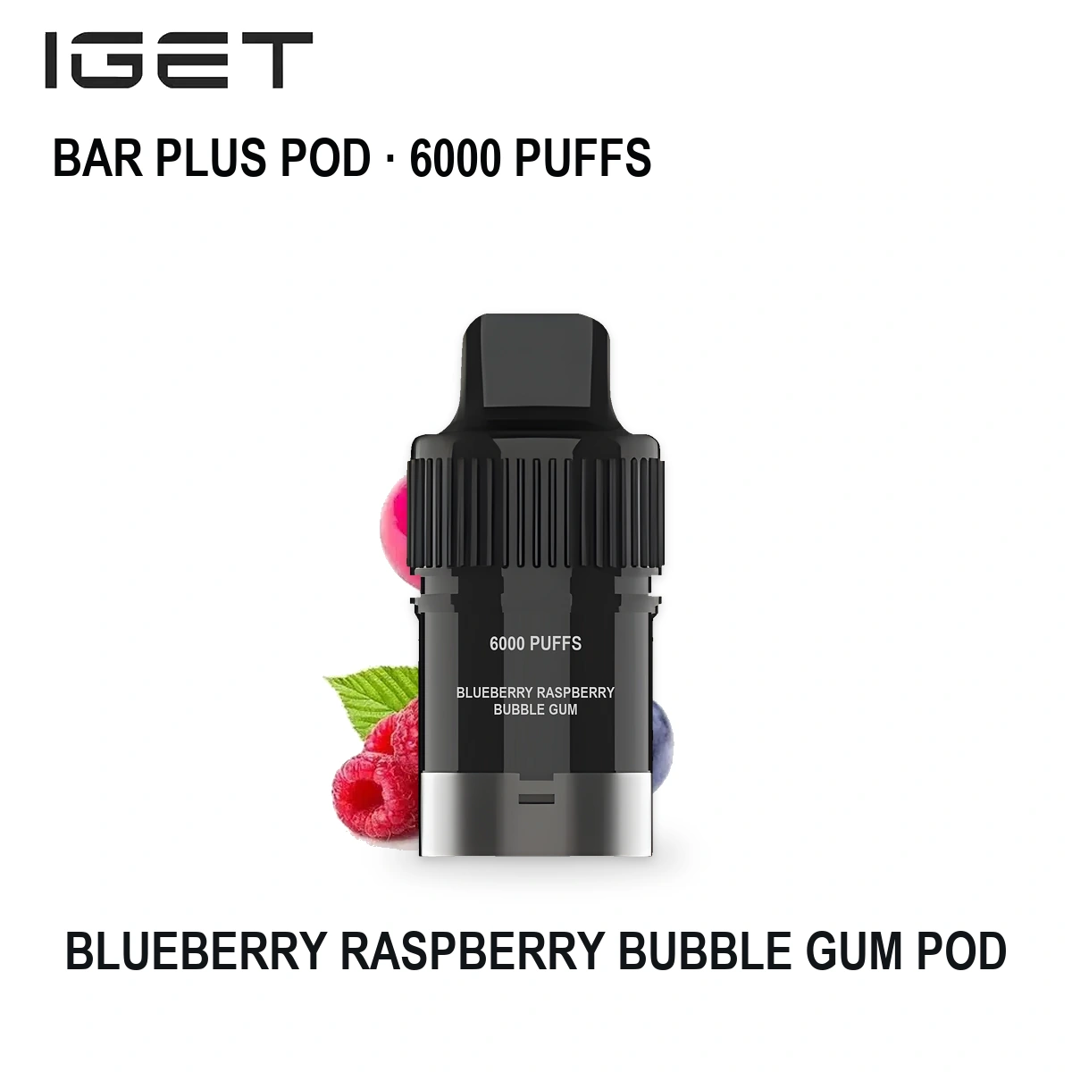 Blueberry Raspberry Bubble Gum IGET Bar Plus Pod 6000 Puffs