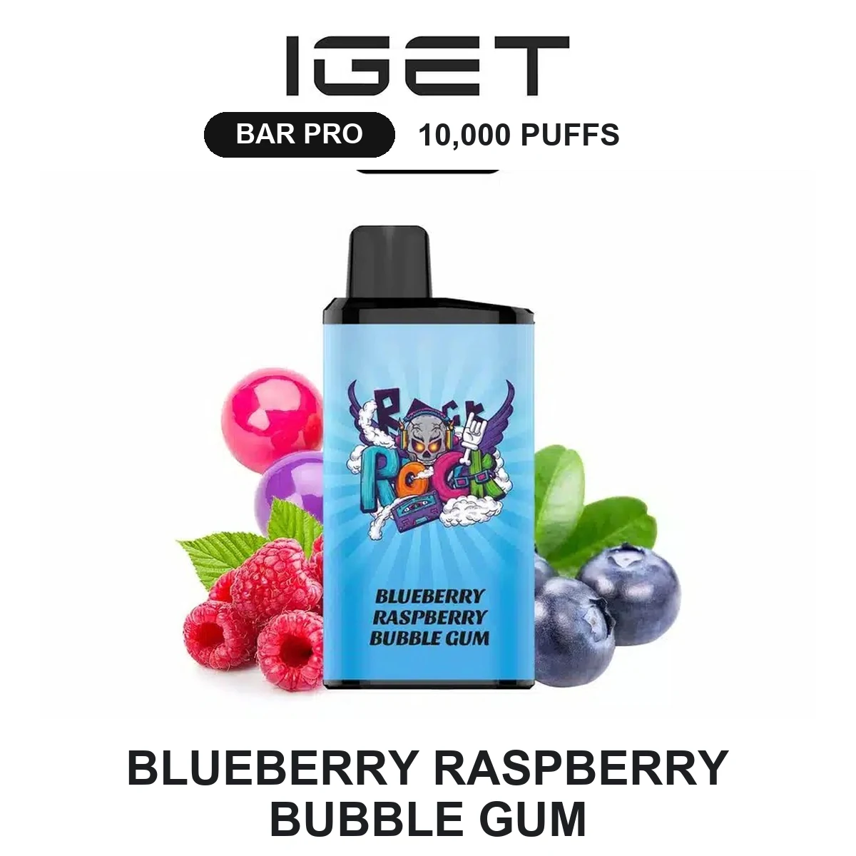 Blueberry Raspberry Bubble Gum IGET Bar Pro 10000 Puffs