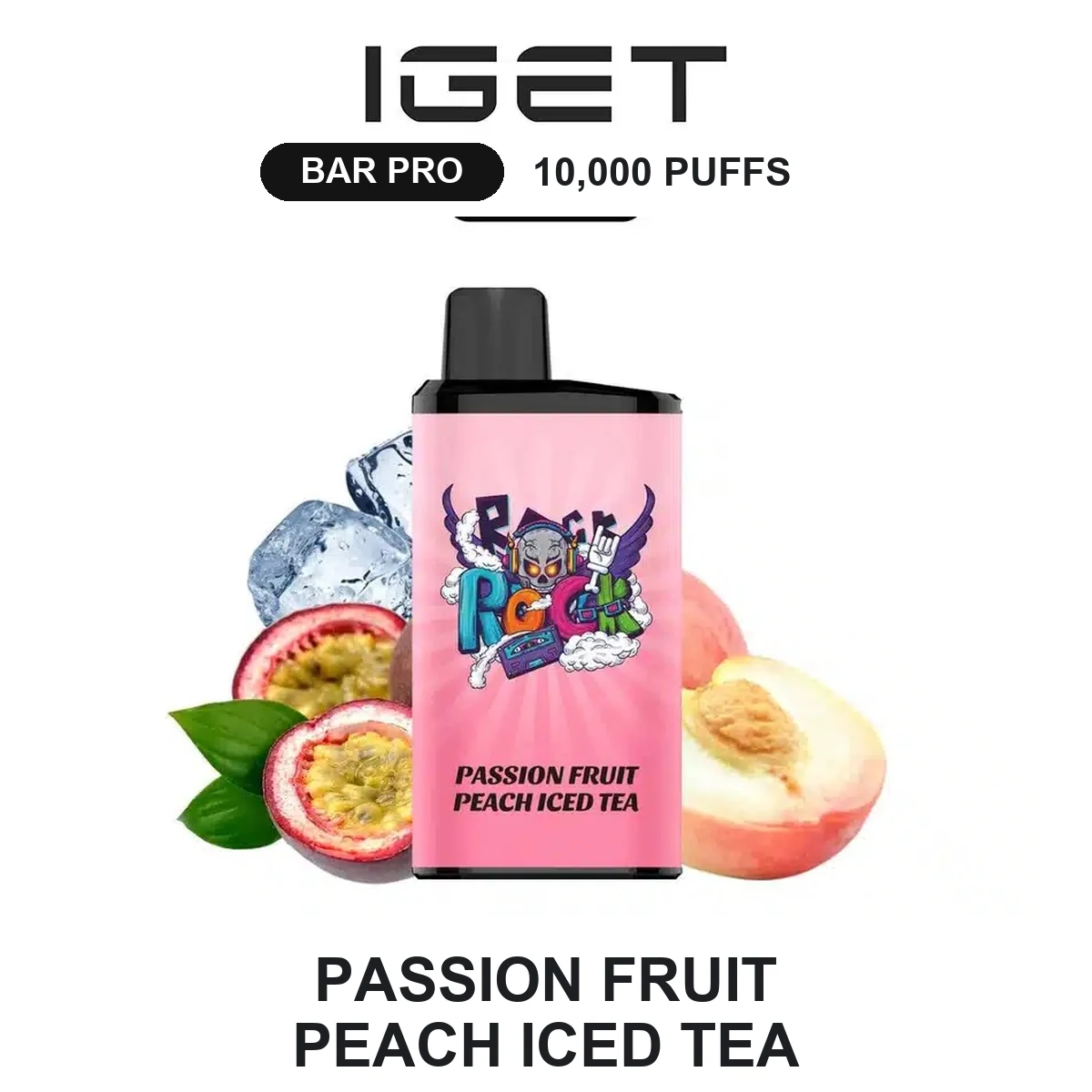Passion Fruit Peach Iced Tea IGET Bar Pro 10000 Puffs