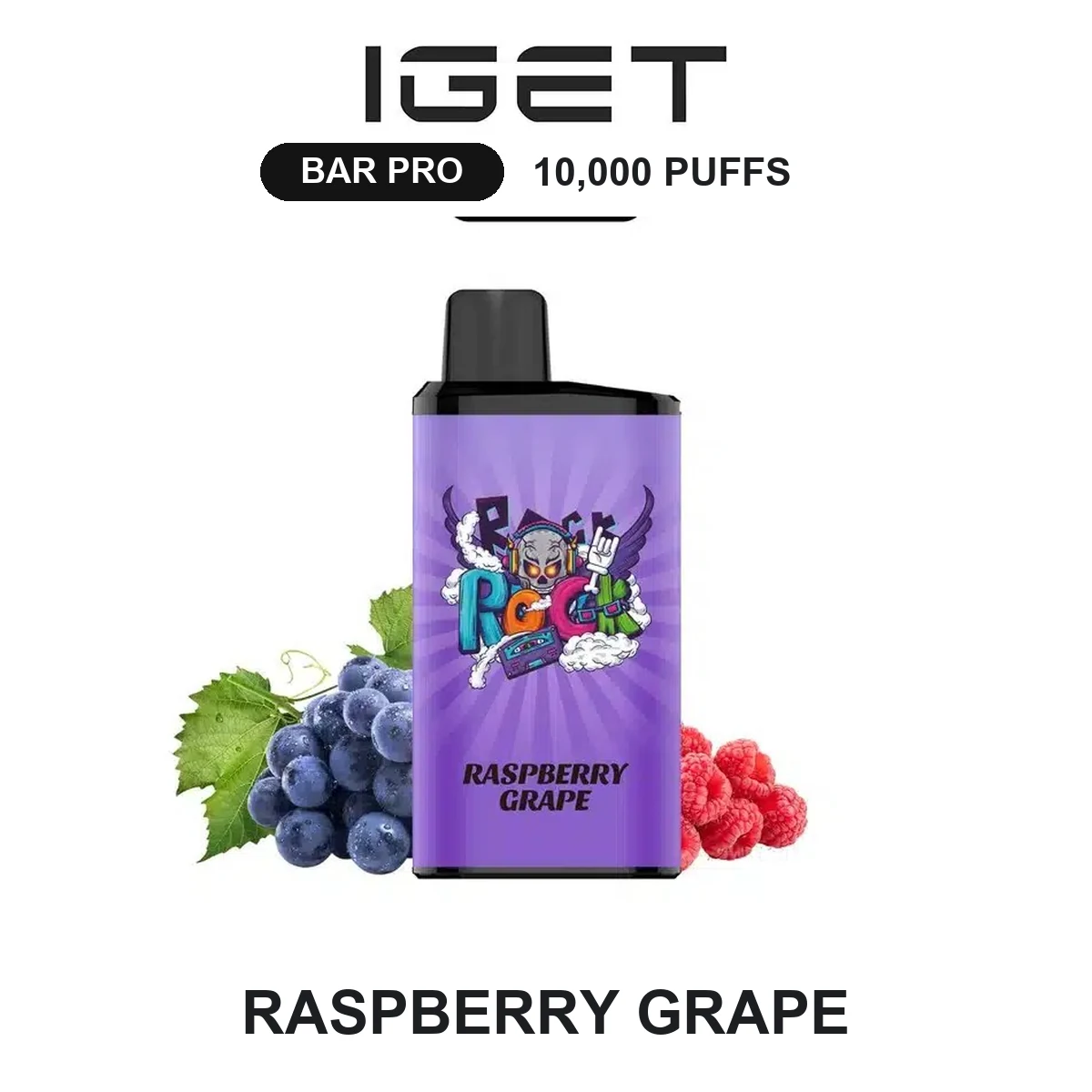 Raspberry Grape IGET Bar Pro 10000 Puffs