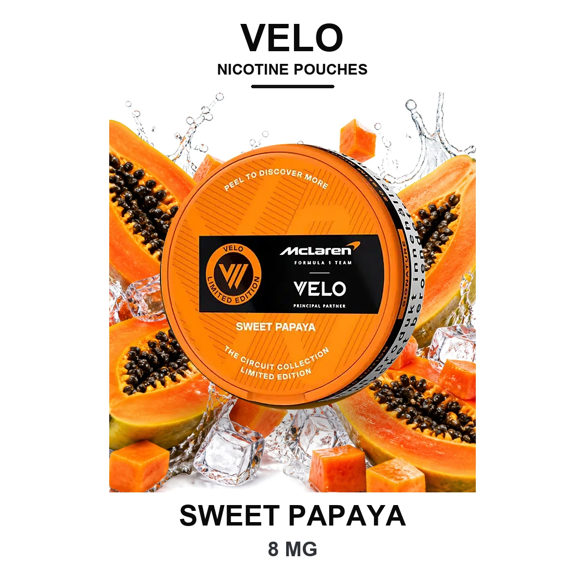 VELO McLaren Sweet Papaya 8mg Nicotine Pouches