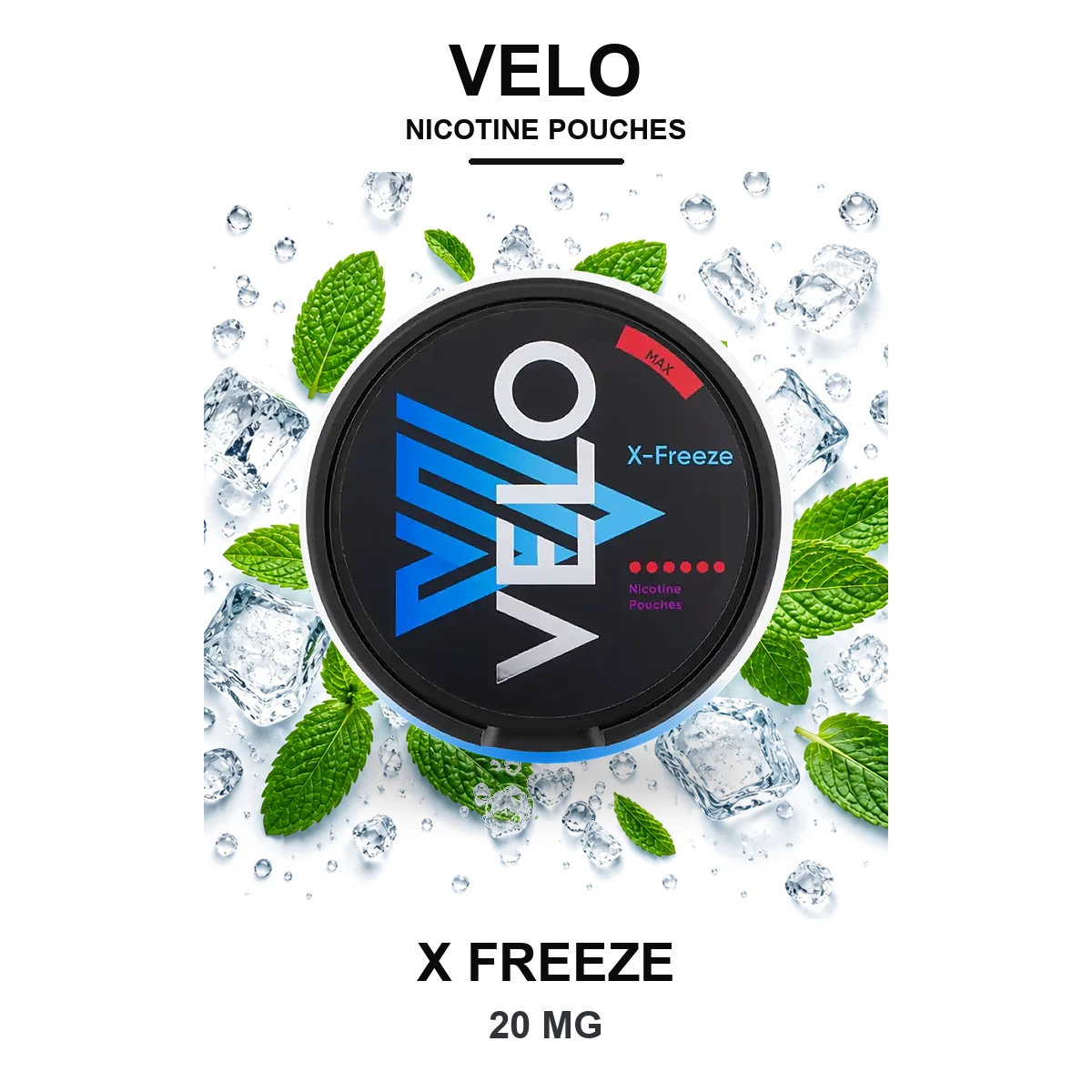VELO X-Freeze Max 20mg Nicotine Pouches