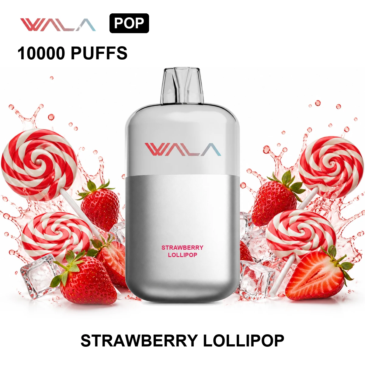 Strawberry Lollipop (Chupa Chups) WALA POP 10000 Puffs