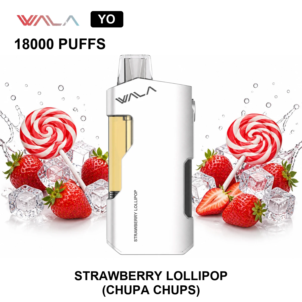Strawberry Lollipop (Chupa Chups) WALA YO 18000 Puffs
