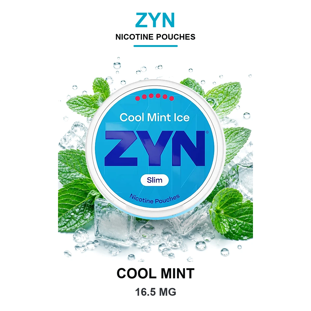 ZYN Cool Mint Ice Slim 16.5mg Nicotine Pouches