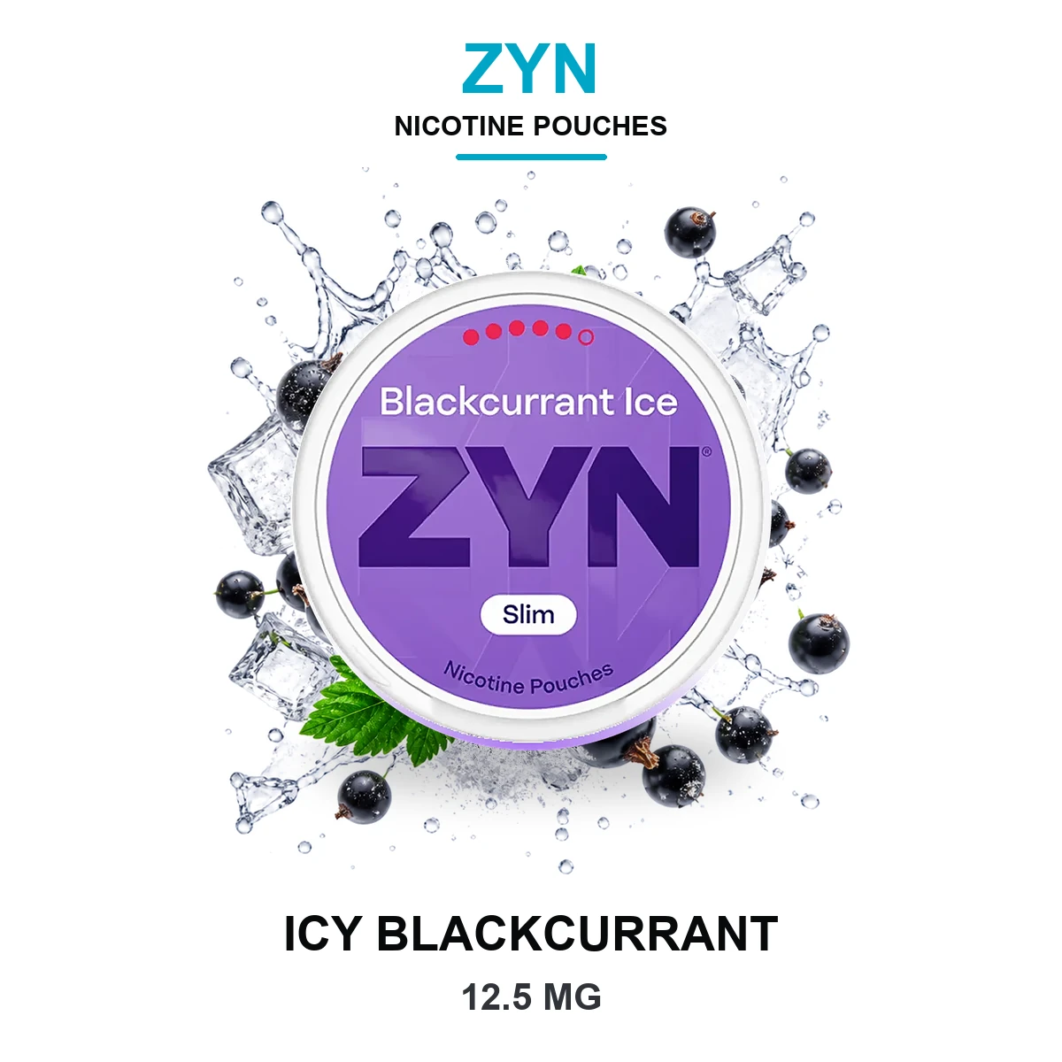 ZYN Blackcurrant Ice Slim 12.5mg Nicotine Pouches