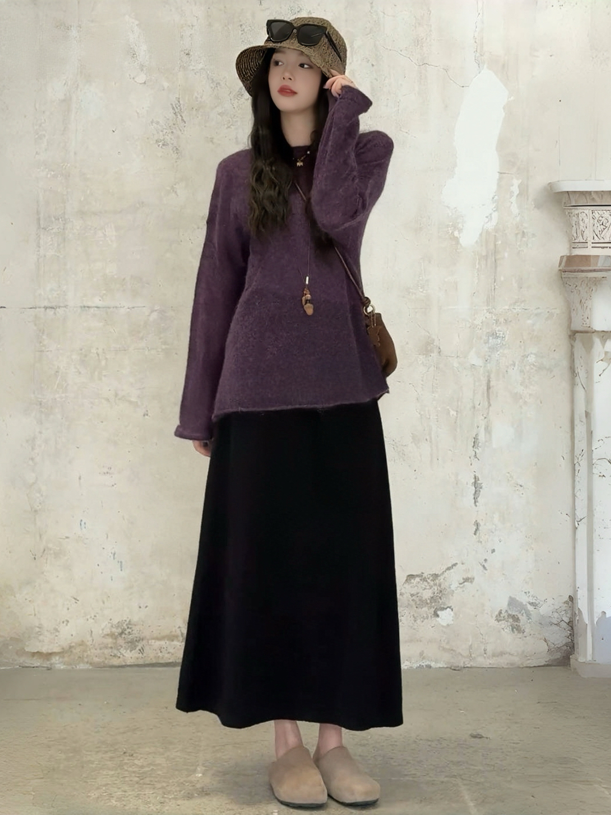 【巨溫柔】秋日慵懶風韓系套裝 針織毛衣+半身裙套裝