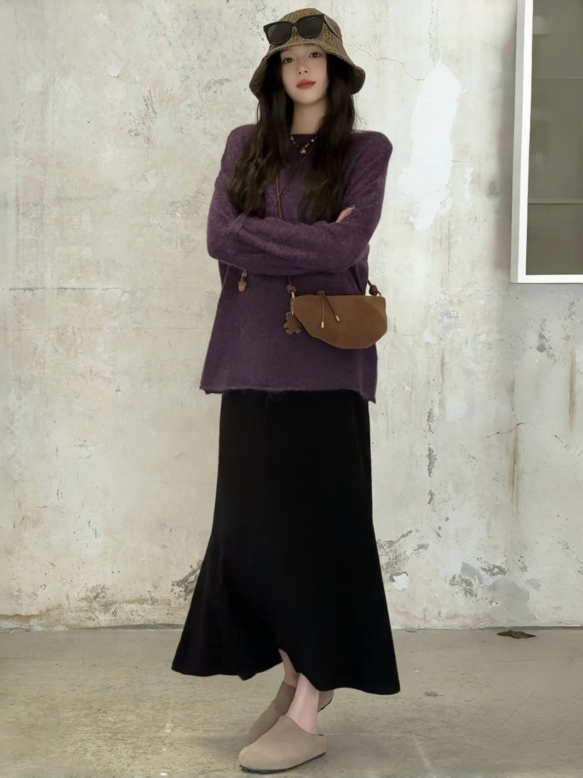 【巨溫柔】秋日慵懶風韓系套裝 針織毛衣+半身裙套裝