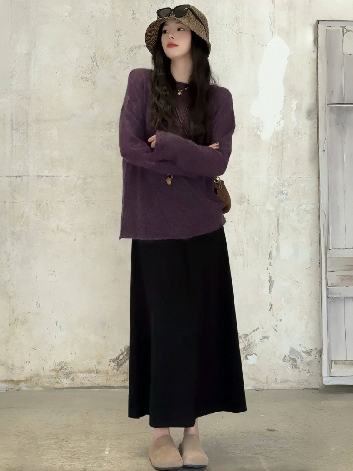 【巨溫柔】秋日慵懶風韓系套裝 針織毛衣+半身裙套裝