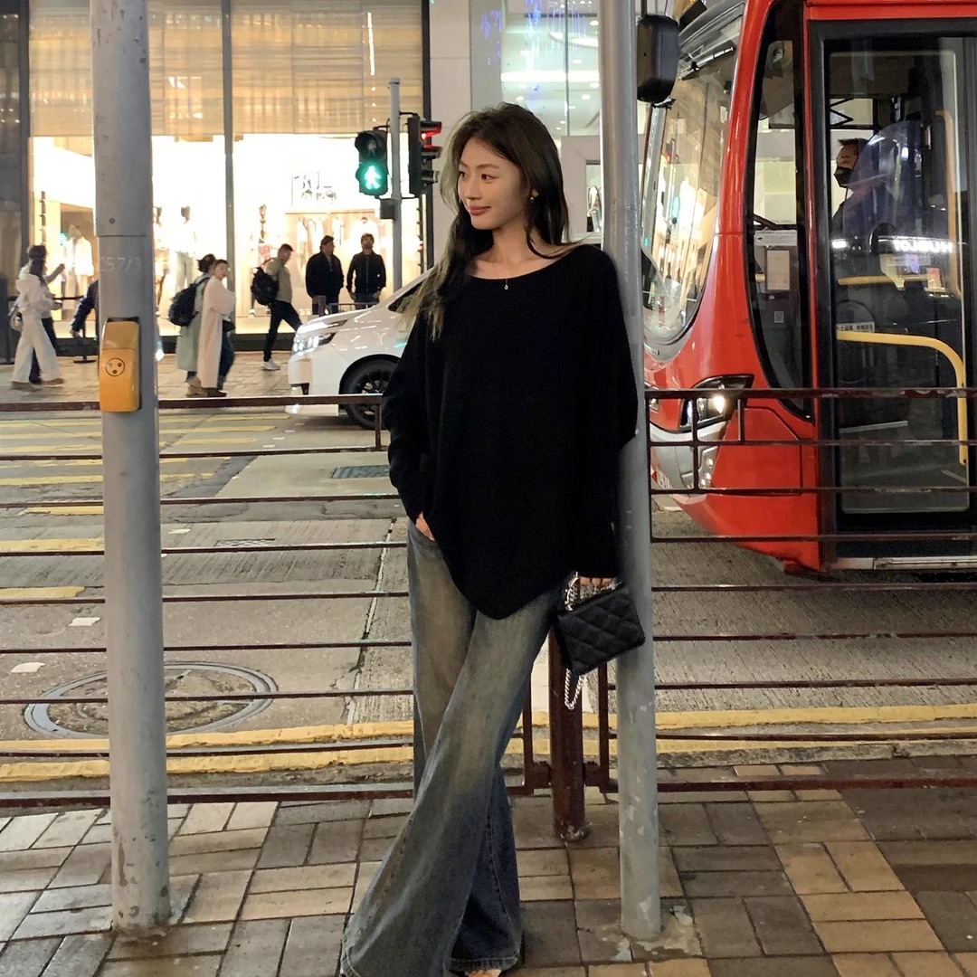 日系風 文藝穿搭 蝙蝠袖針織毛衣+針織馬甲+裙褲 ｜氣質穿搭