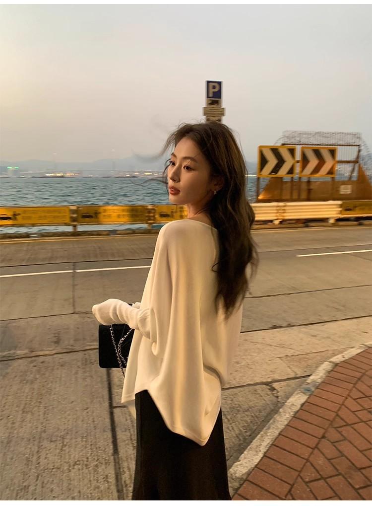 日系風 文藝穿搭 蝙蝠袖針織毛衣+針織馬甲+裙褲 ｜氣質穿搭