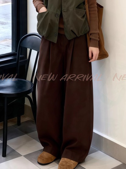 日系慵懶風三件套 馬甲外套+針織上衣+闊腿褲｜文藝氣質風