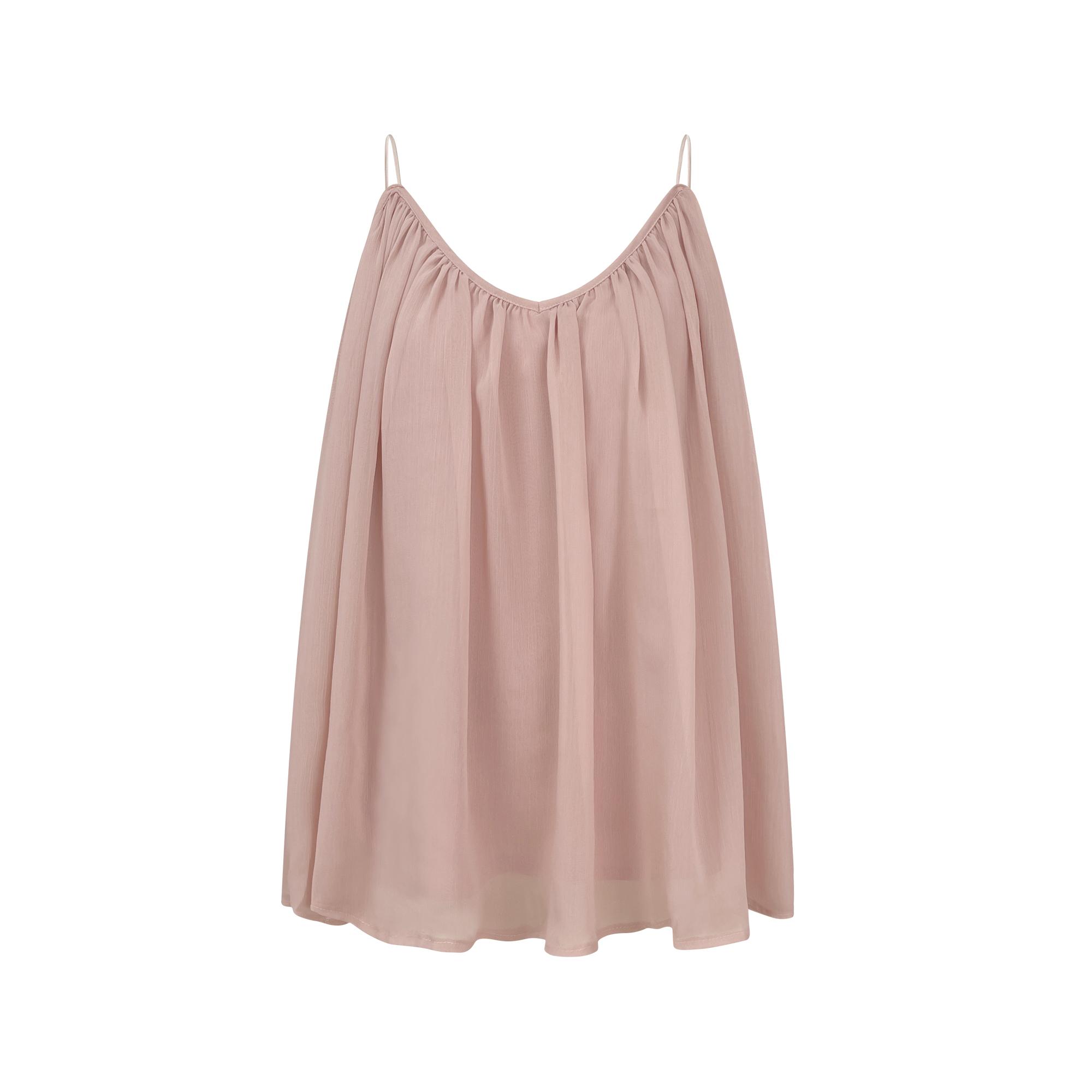 日系紗紗套裝 吊帶V領+復古印花休閒長褲｜涼感透氣 巨包容