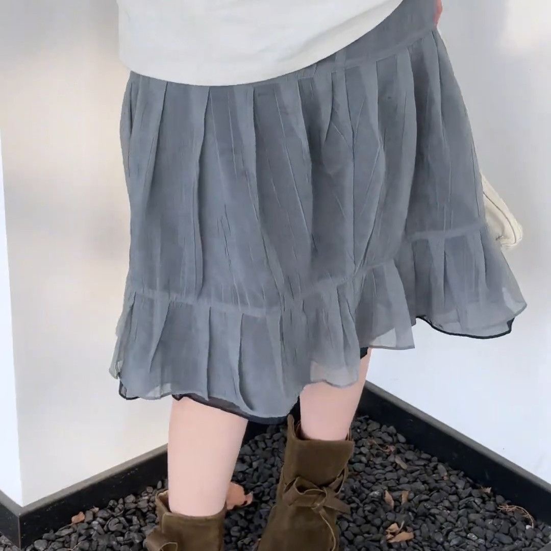 日系 初夏套裝 印花T恤+高腰半身裙｜知性美 寬鬆顯瘦