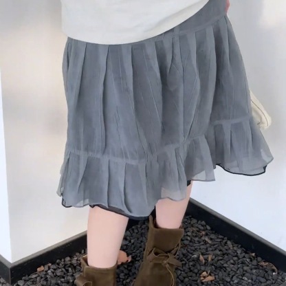 日系 初夏套裝 印花T恤+高腰半身裙｜知性美 寬鬆顯瘦