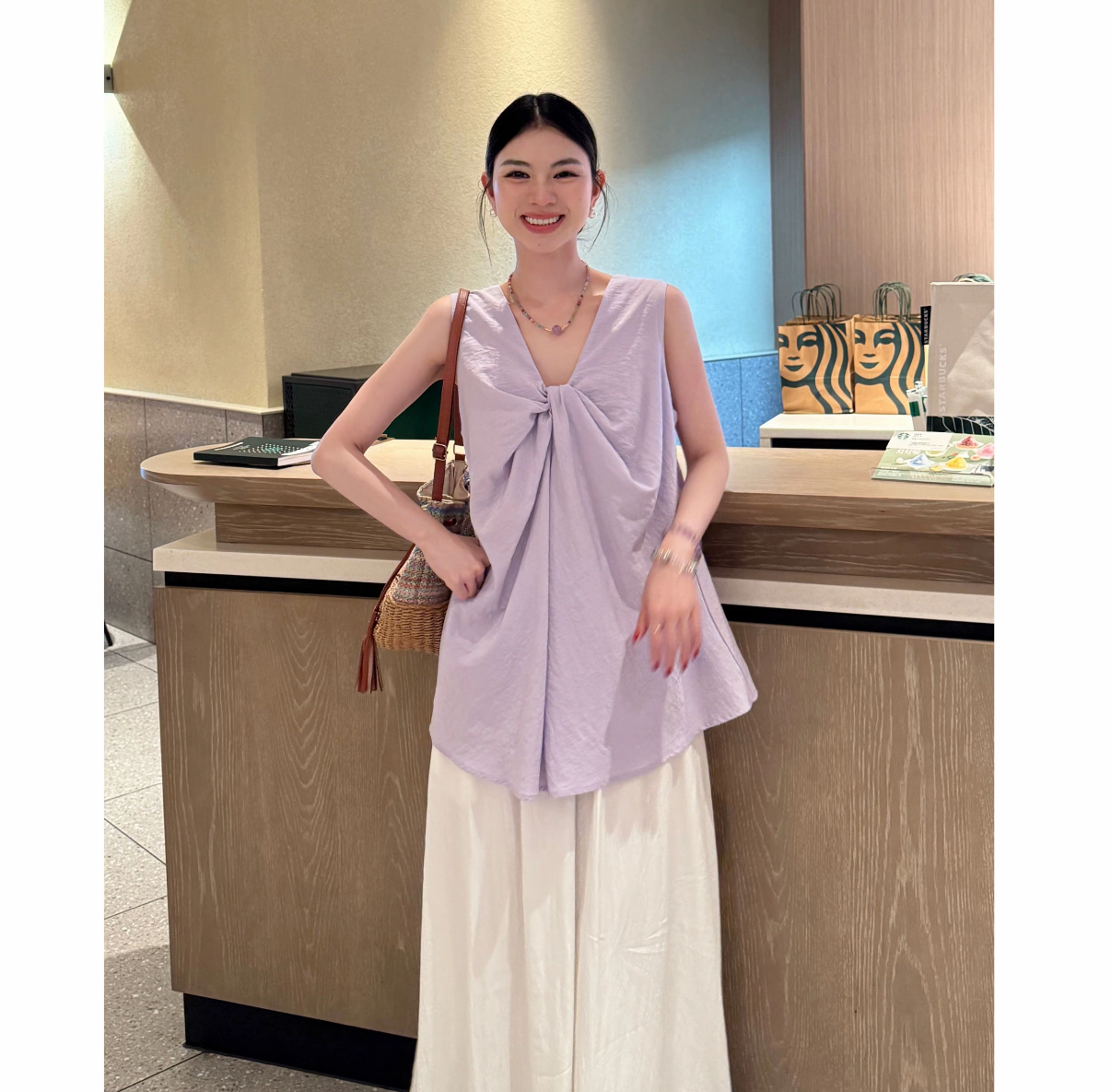 「設計師限量款」韓系V領背心 正反可兩穿 寬鬆休閒百搭