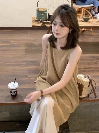 「限量」復古風 假兩件連衣裙 疊穿氣質美 寬鬆慵懶風 