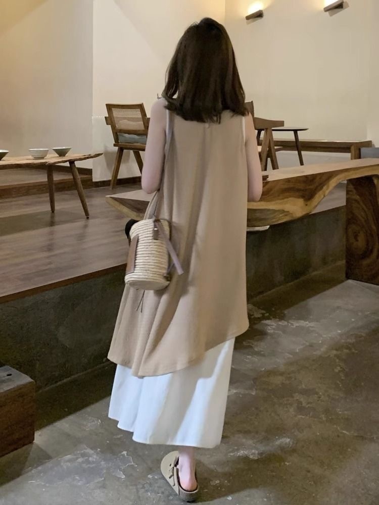 「限量」復古風 假兩件連衣裙 疊穿氣質美 寬鬆慵懶風 