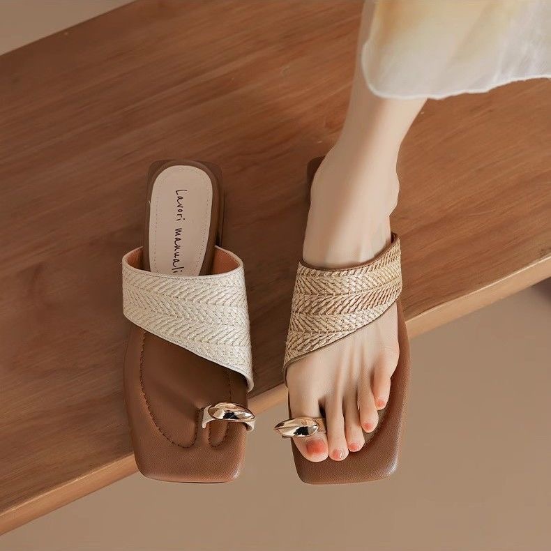 「復古風」編織單鞋 法式優雅風 休閒度假感 3CM高 ｜鞋面舒適柔軟
