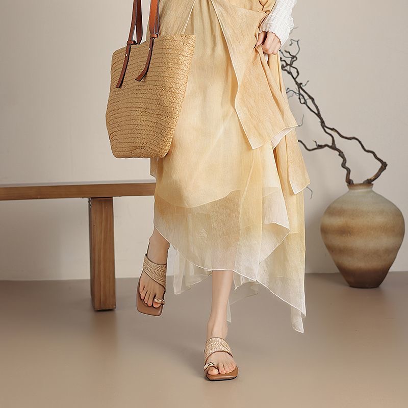 「復古風」編織單鞋 法式優雅風 休閒度假感 3CM高 ｜鞋面舒適柔軟