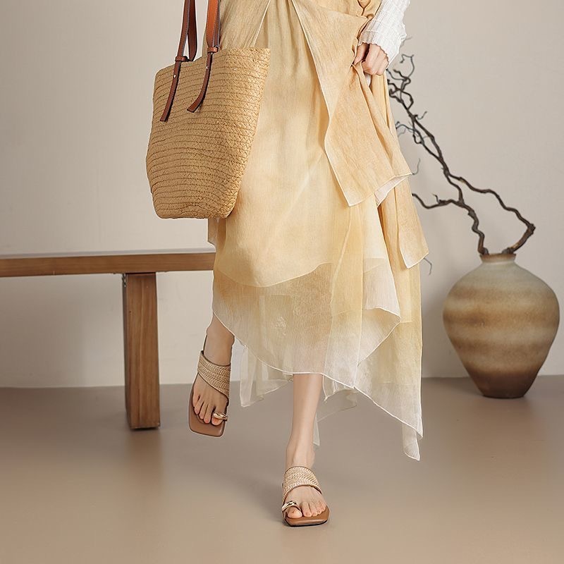 「復古風」編織單鞋 法式優雅風 休閒度假感 3CM高 ｜鞋面舒適柔軟