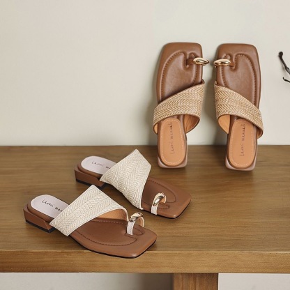 「復古風」編織單鞋 法式優雅風 休閒度假感 3CM高 ｜鞋面舒適柔軟