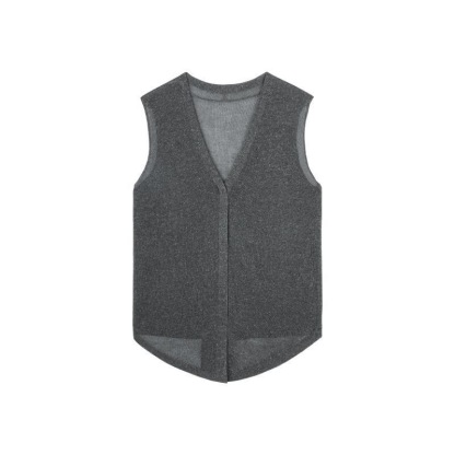 「限量」 老錢風 V領針織無袖上衣 輕薄設計感｜性感知性 通勤百搭