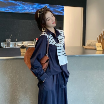 「限量特製款」妮娜自留 休閒氣質老錢風 長袖+長褲+披風套裝 寬鬆百搭 不透色不透肉