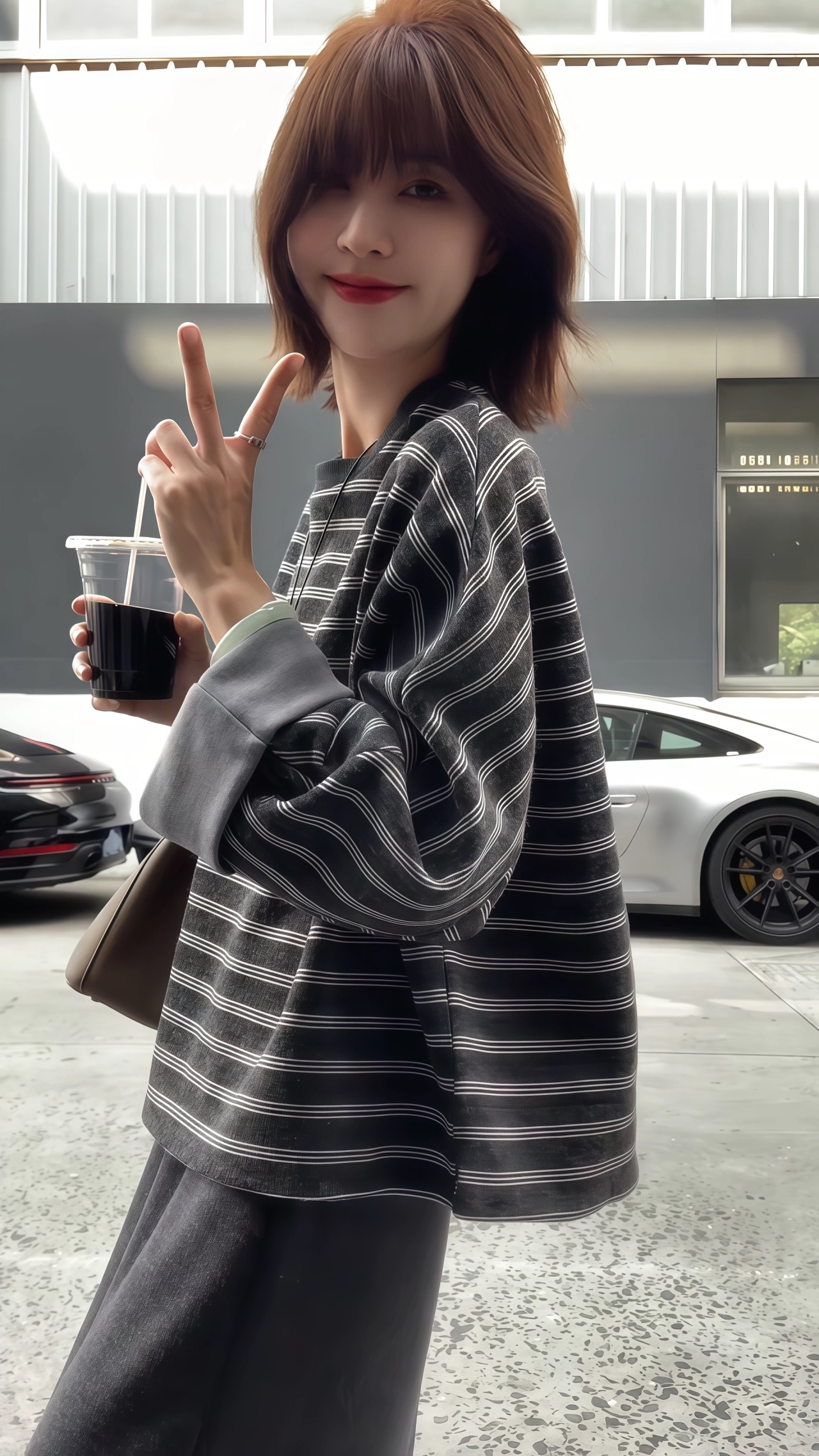 預售10天出貨｜僅售100套 秋冬慵懶風套頭衛衣條紋+休閒半身裙 顯瘦遮肉 溫柔風