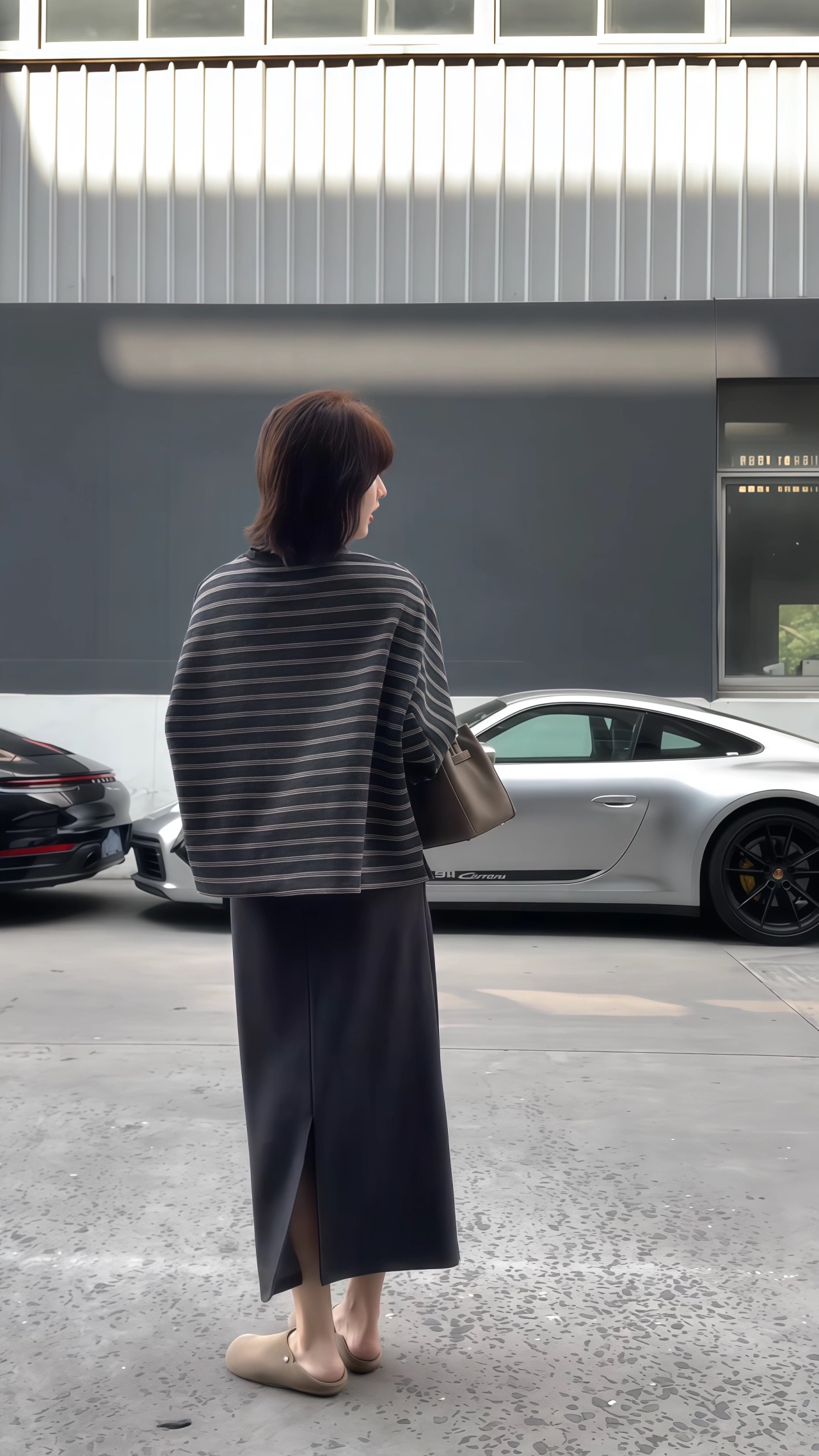 預售10天出貨｜僅售100套 秋冬慵懶風套頭衛衣條紋+休閒半身裙 顯瘦遮肉 溫柔風