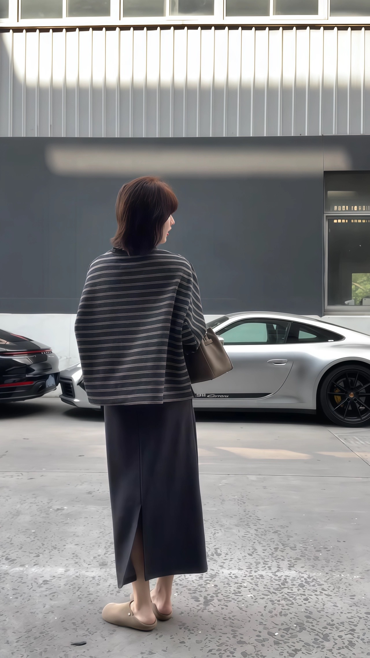 預售10天出貨｜僅售100套 秋冬慵懶風套頭衛衣條紋+休閒半身裙 顯瘦遮肉 溫柔風