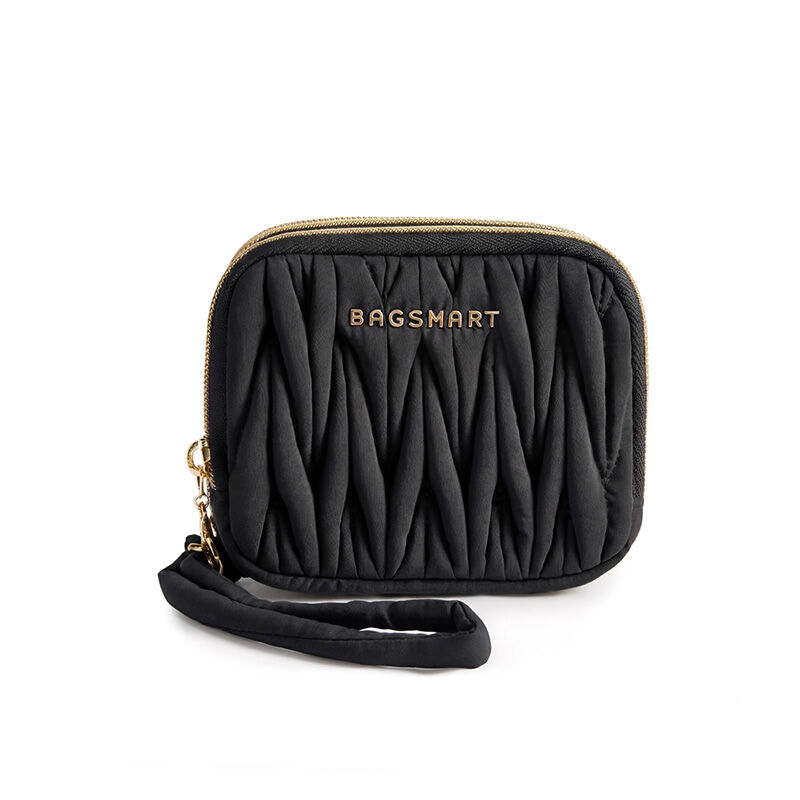กระเป๋าตังค์ผ้าไนลอน BAGSMART – ช่องซิปคู่กันน้ำพร้อมสายคล้องมือ
