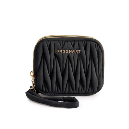 กระเป๋าตังค์ผ้าไนลอน BAGSMART – ช่องซิปคู่กันน้ำพร้อมสายคล้องมือ