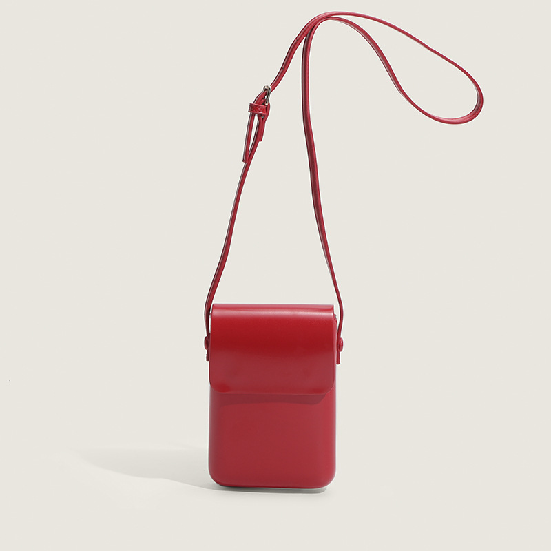 【หนังลูกวัวแบบนำเข้า】กระเป๋าใส่โทรศัพท์มือถือหนังแท้สไตล์วินเทจ