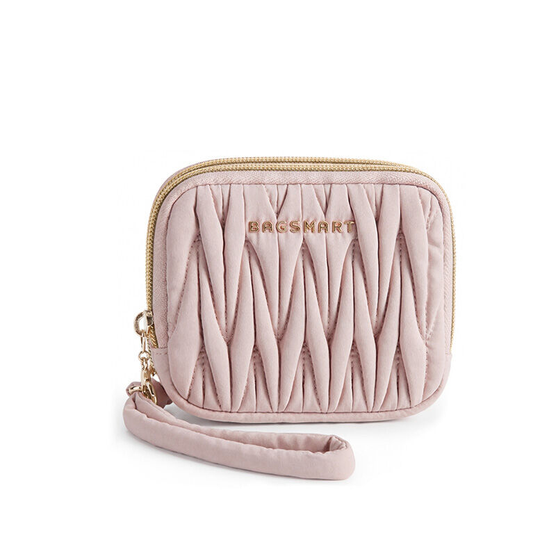 กระเป๋าตังค์ผ้าไนลอน BAGSMART – ช่องซิปคู่กันน้ำพร้อมสายคล้องมือ
