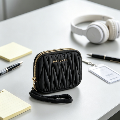 กระเป๋าตังค์ผ้าไนลอน BAGSMART – ช่องซิปคู่กันน้ำพร้อมสายคล้องมือ