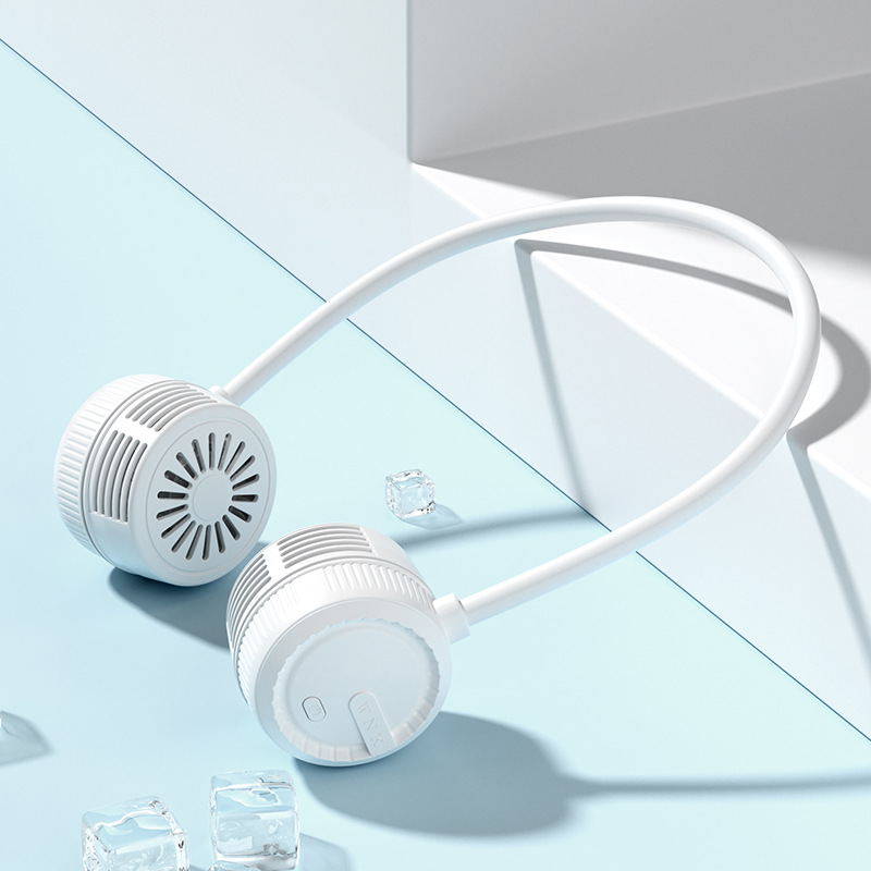 พัดลมคล้องคอไร้ใบพัด พัดลมพกพาชาร์จ USB ทำงานเงียบ น้ำหนักเบา แบตเตอรี่ใช้งานได้นาน