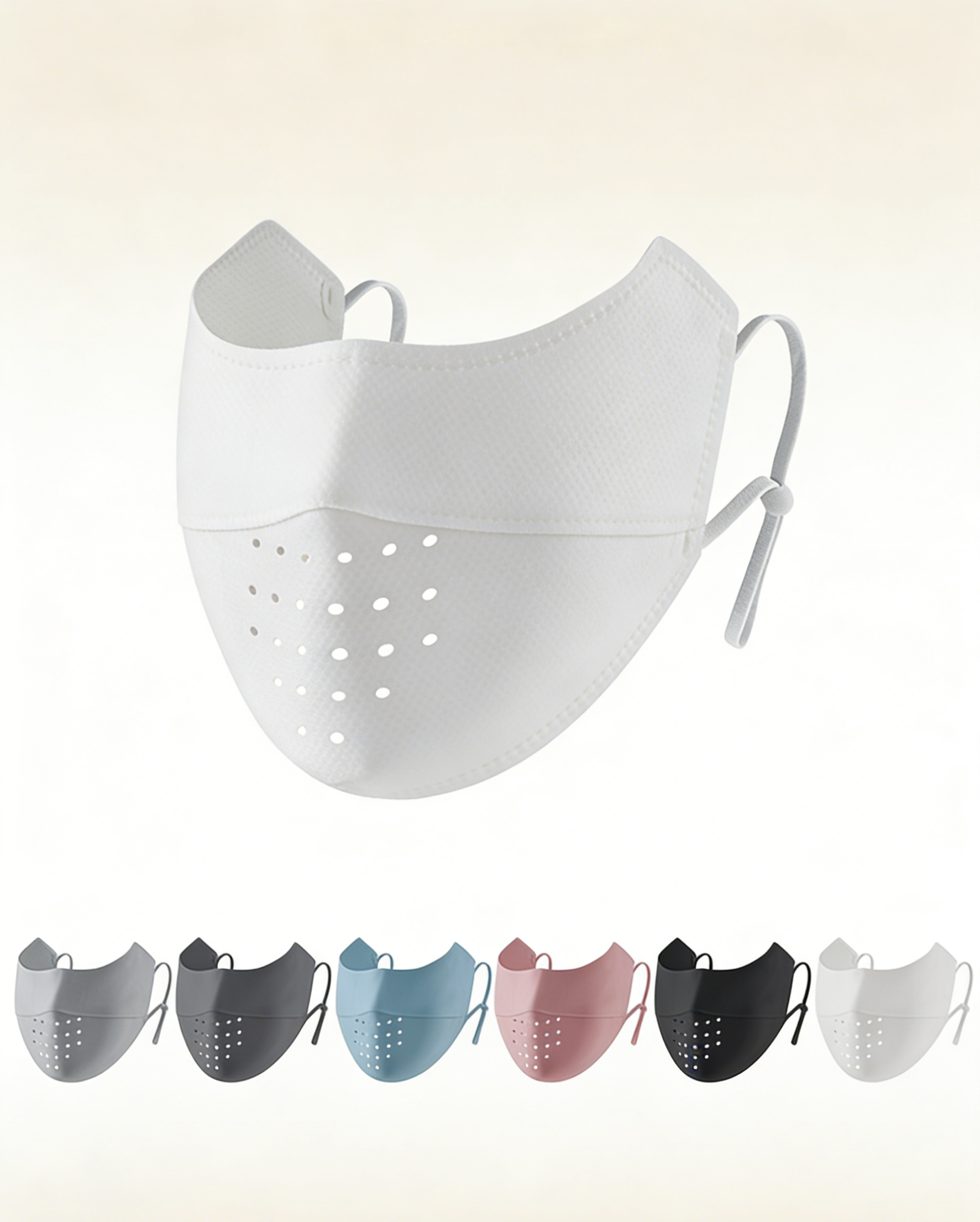 หน้ากากกันแดดผ้าไอซ์ซิลค์ (Face Mask UV) | ไร้รอยต่อ ระบายอากาศ 3 มิติ | หายใจสะดวก เนื้อผ้าเย็นสบาย ไม่เลอะเครื่องสำอาง | กันรังสี UV 100%